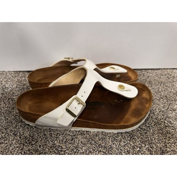 Birkenstock White Thong Sandals Ladies 9 - Picture 1 of 6